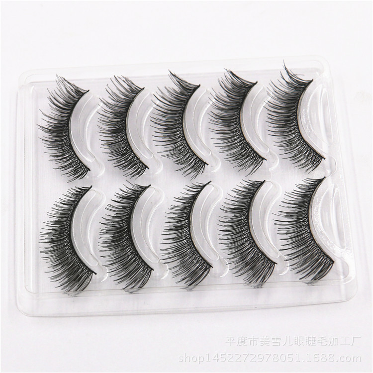 New Pointed Tail Style False Eyelashes Handmade Five Pairs of Messy Long Eyelash Multi-Layer Thick Eyelashes Wholesale