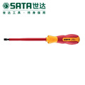 世达(SATA)G系列三色柄一字绝缘螺丝刀 6.5X150mm 61315