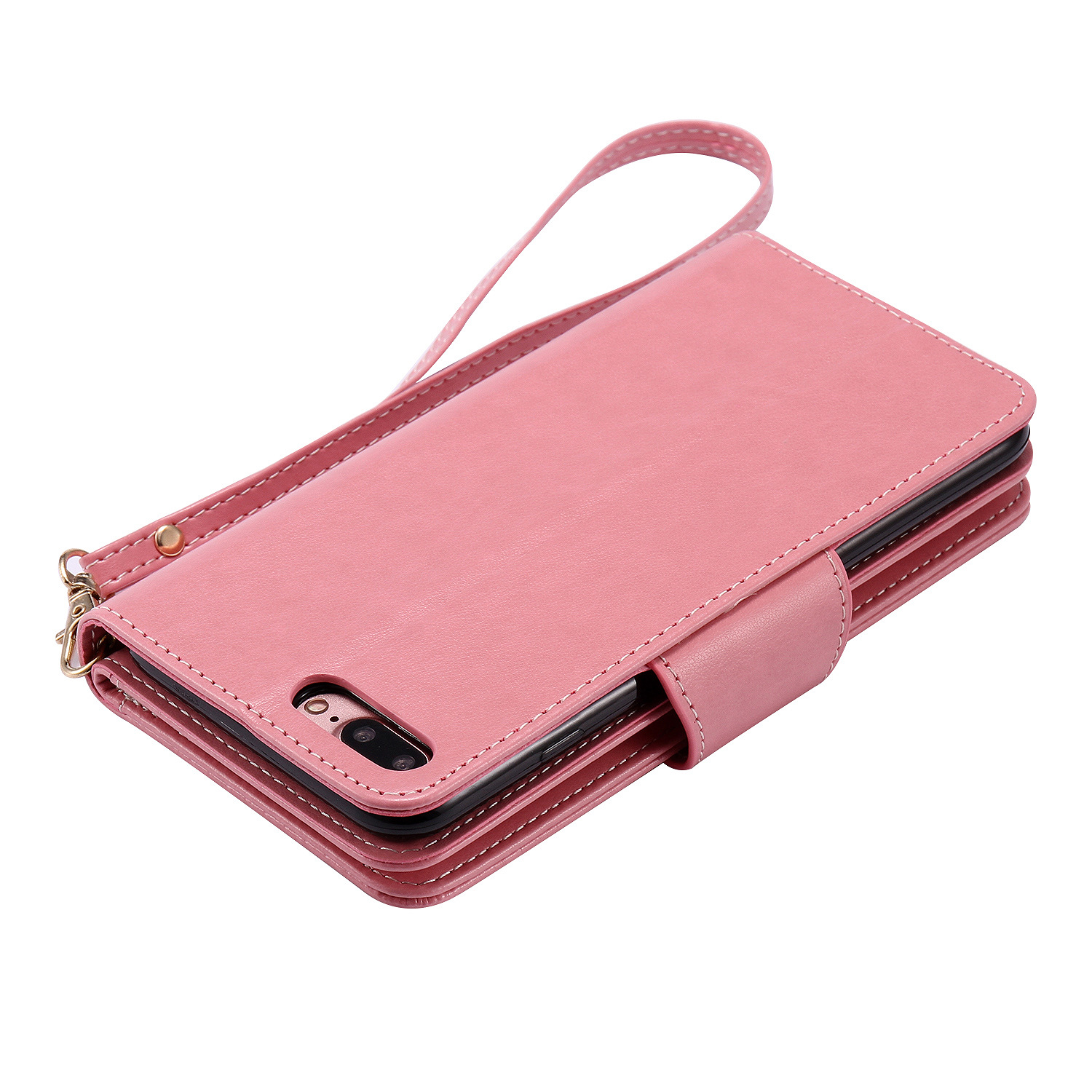 s10e钱包款皮套小女孩九卡压花带手绳带镜子手机皮套现货热销中