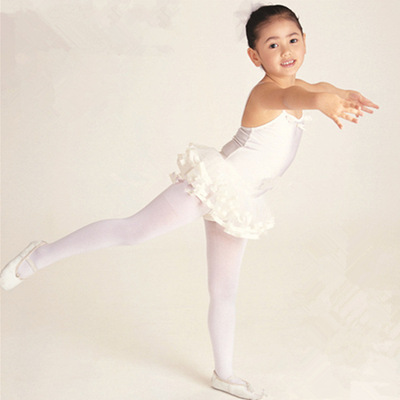 童袜春秋儿童连裤袜抗起球女童白色舞蹈袜加档防勾丝中大童天鹅绒