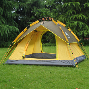 户外3-4人速开帐篷 野外露营速开多人双人大帐篷 野餐双门帐用品
