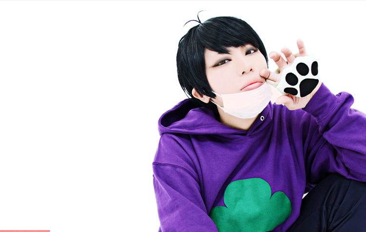 松野一松cosplay假发 阿松先生 动漫假毛 2呆毛 清仓