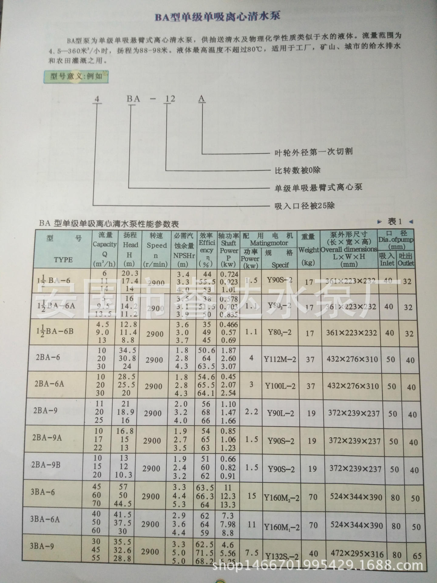 悬臂式8ba-25a型清水泵 封闭式离心泵 8寸卧式水泵.