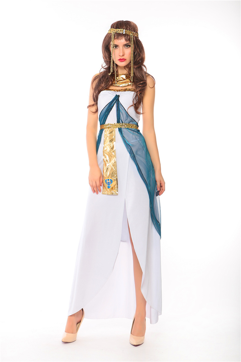 埃及艳后万圣节游戏制服 阿拉伯服 埃及艳后制服 白色新款女神服