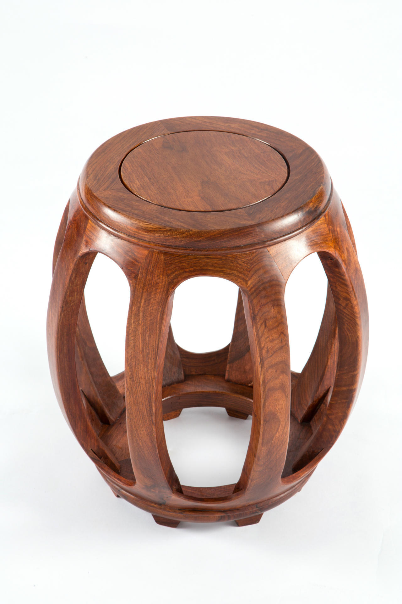 明清红木古典家具中式花梨实木圆凳子仿古茶桌鼓凳换鞋凳