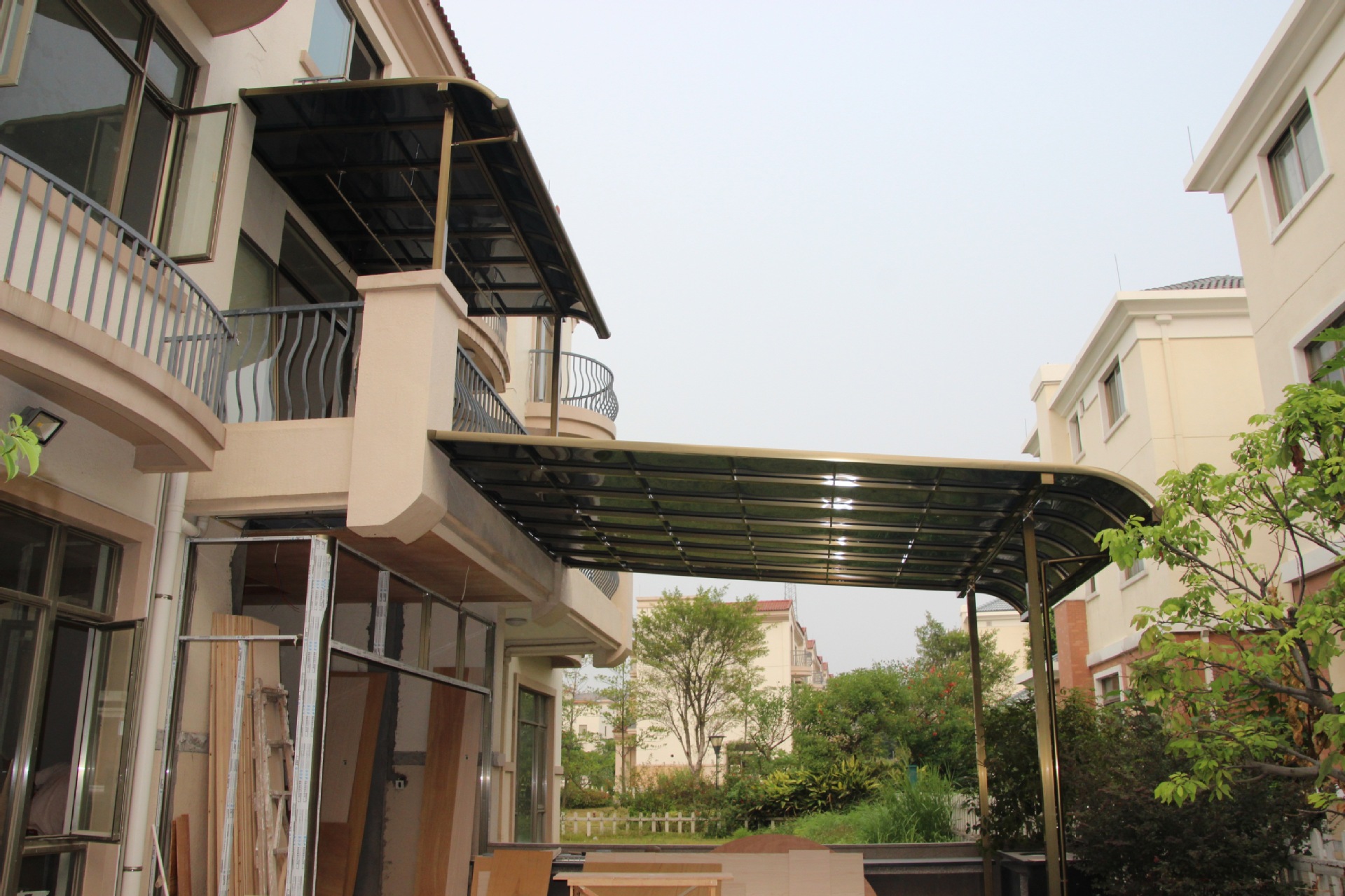 苏州福信别墅铝合金雨棚铝材 遮阳篷铝合金型材 雨棚铝材骨架 无