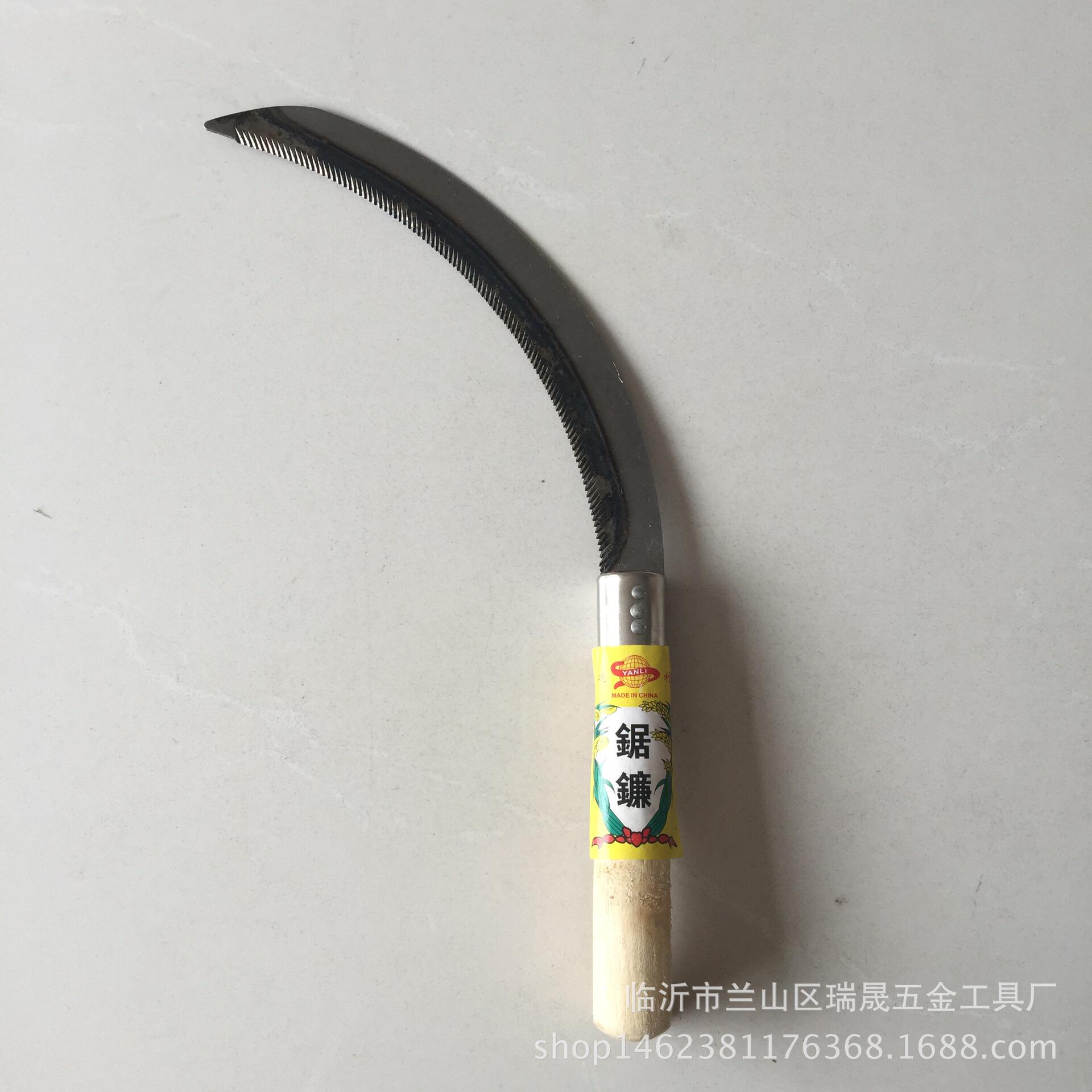 【厂家直供】大号号锯齿镰刀 锄草镰 园林 农业建筑木柄锯齿镰刀