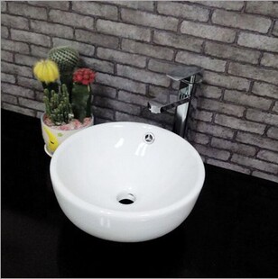 厂家直销蒙娜丽莎卫浴小尺寸圆形陶瓷洗脸盆/台上盆洗手盆承接oem