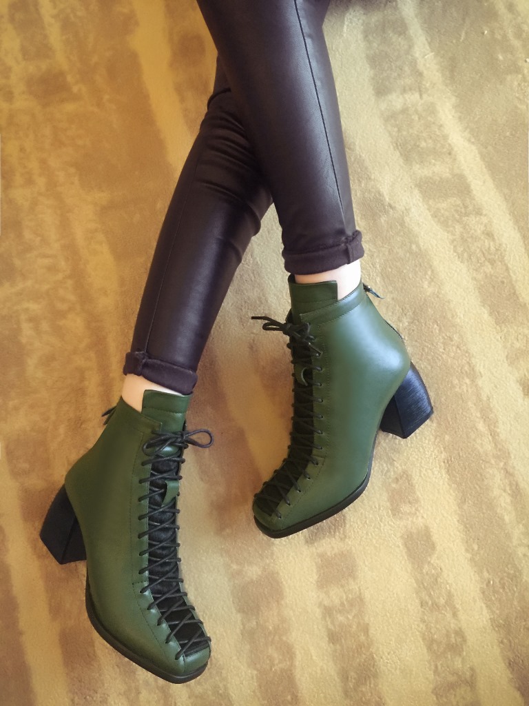 莨凤新款秋冬头层牛皮低筒欧美流行马丁靴交