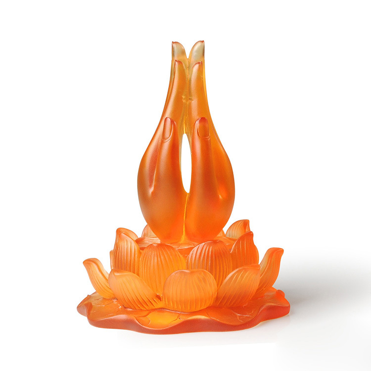 精品创意琉璃佛手莲花如意佛教佛具用品家居装饰祈福工艺品摆件