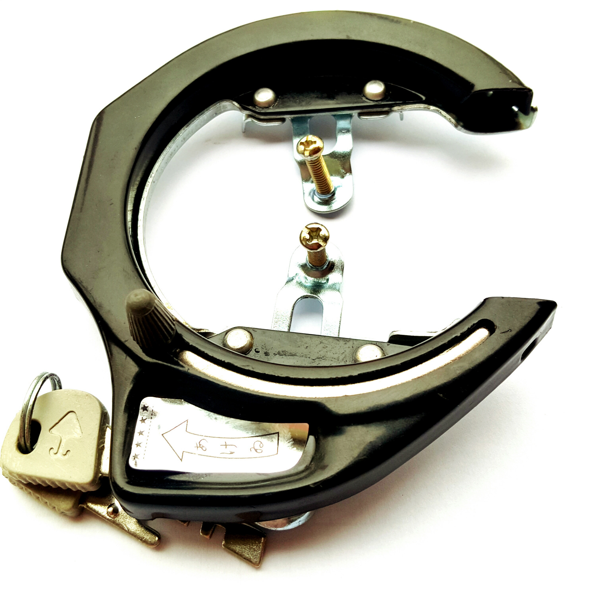 批发马蹄锁自弹公路自行车全封闭钢管锁 单车圈形防盗锁骑行用品