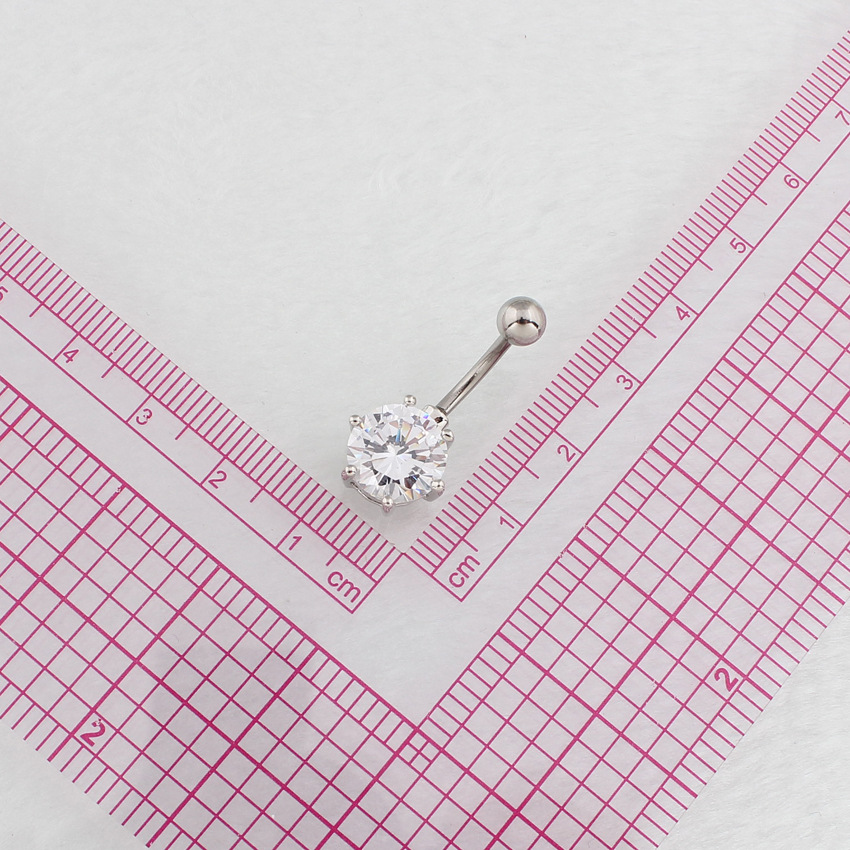 简约锆石肚脐环不过敏人体穿肚刺脐扣医用不锈钢杆速卖通ebay敦煌