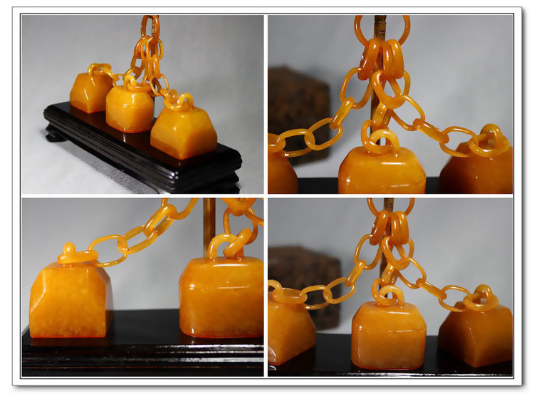 田黄石印章三连章寿山石高仿乾隆三链子玉玺送文化人高级礼品定制