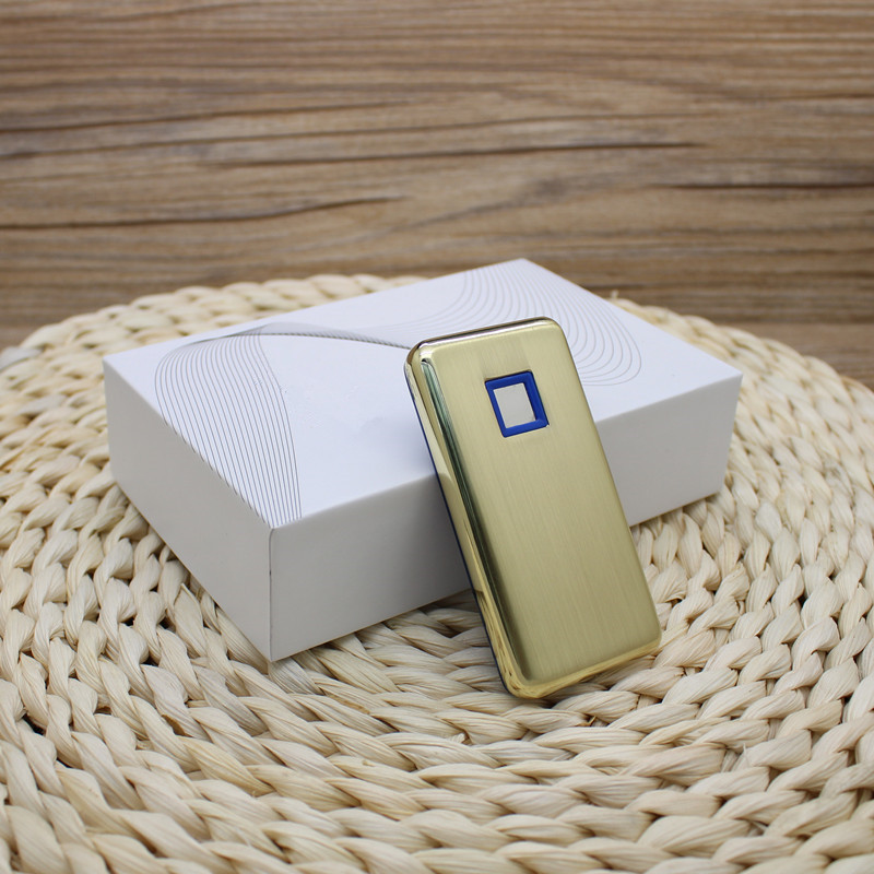 usb充电指纹感应金属打火机防风电子点烟器刻字印logo一件代发