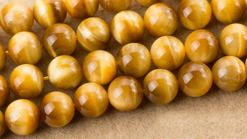 金虎眼石半成品 虎睛石散珠 天然水晶diy饰品串珠批发 厂家直销