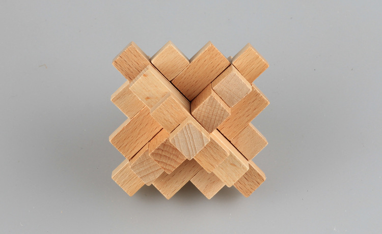 15根小菠萝 精品榉木古典益智玩具l鲁班孔明锁 趣味解锁礼物