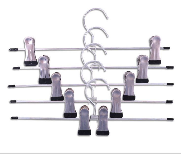 Korean Style Stainless Steel Trousers Clip Hanger Household Children Adult Non-Marking Pants Rack Non-Slip PVC Coated Hanger Factory Wholesale