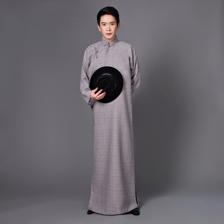 新款古装民国五四青年长衫先生相声服马褂男士演出服多款精品面料