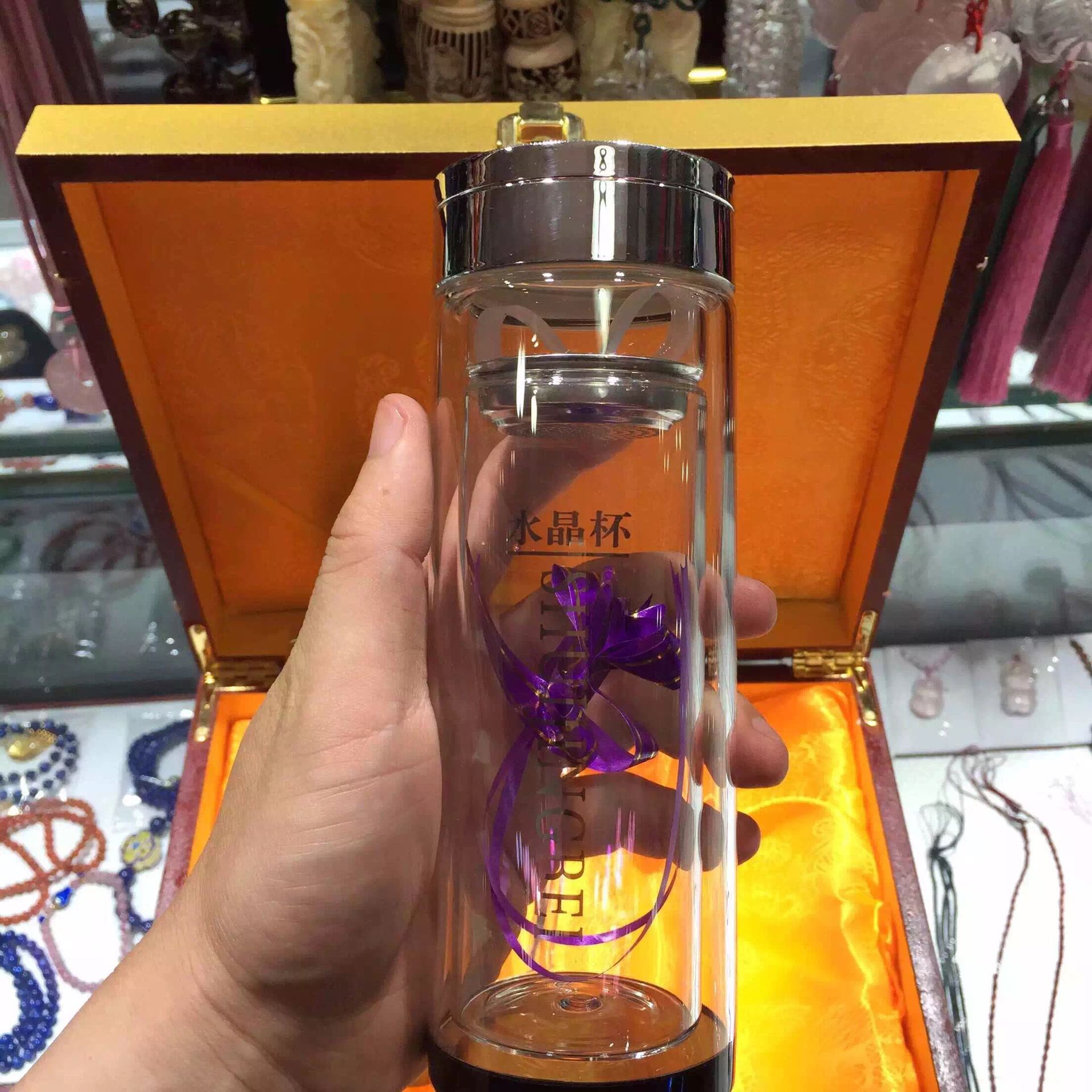 天然水晶杯 水晶杯 老板杯/礼品商务杯 水晶保温杯子