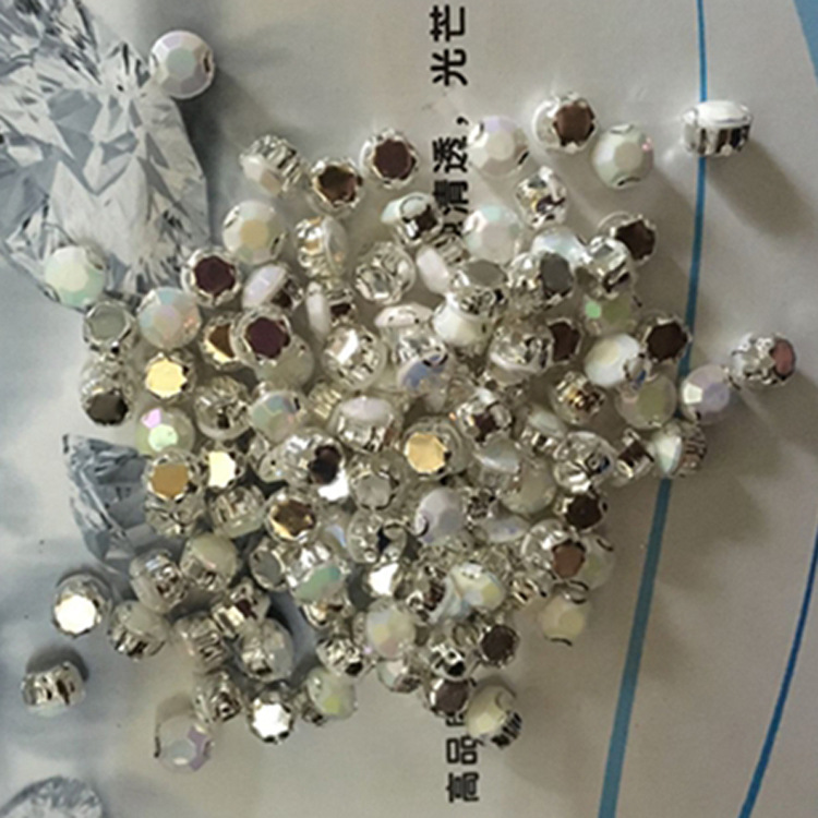 diy配件8mm圆型d爪压克力钻 镀七彩手缝钻 服装配饰钻-阿里巴巴