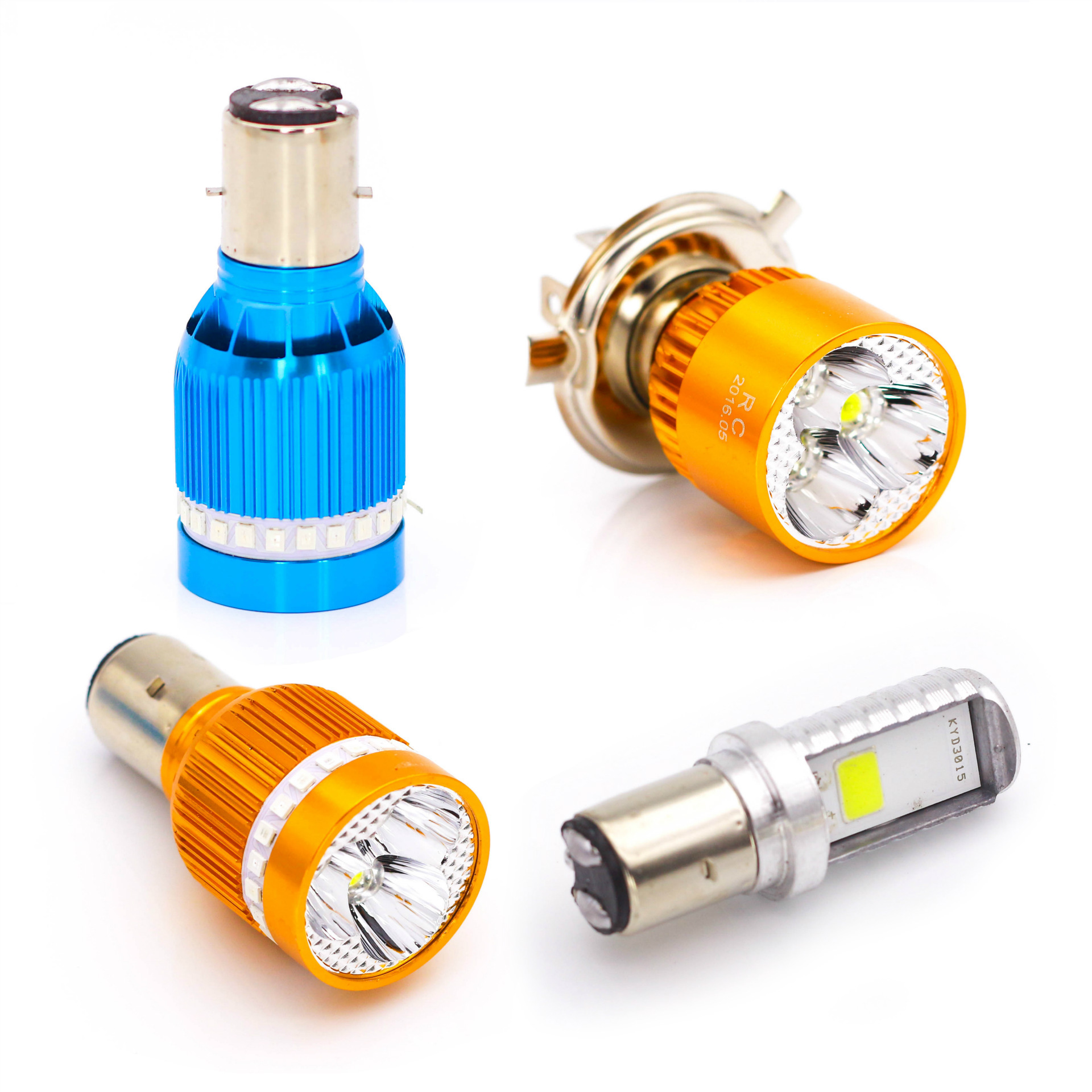 摩托车电动车led大灯前照直插双面双爪12-80v便装cob内置led射灯