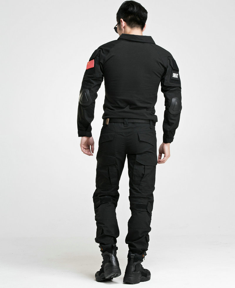 户外休闲衣裤 黑色战术休闲服装 运动战术服套装男 战术裤套装