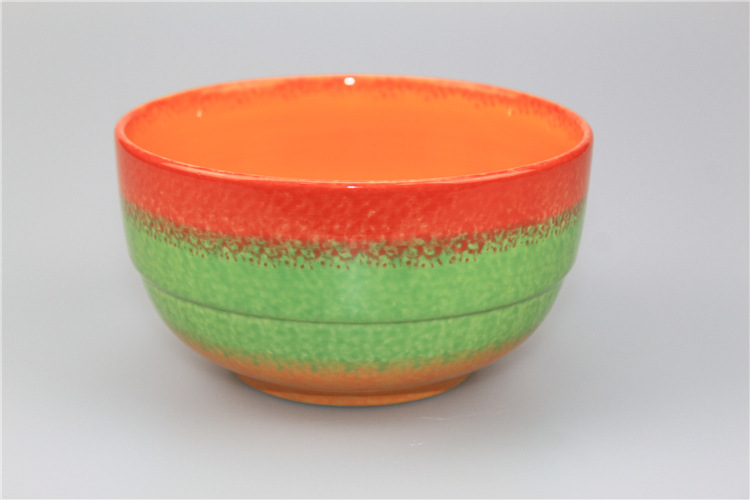 紫宸陶瓷14绿色釉养生瓷餐具7寸韩式碗家