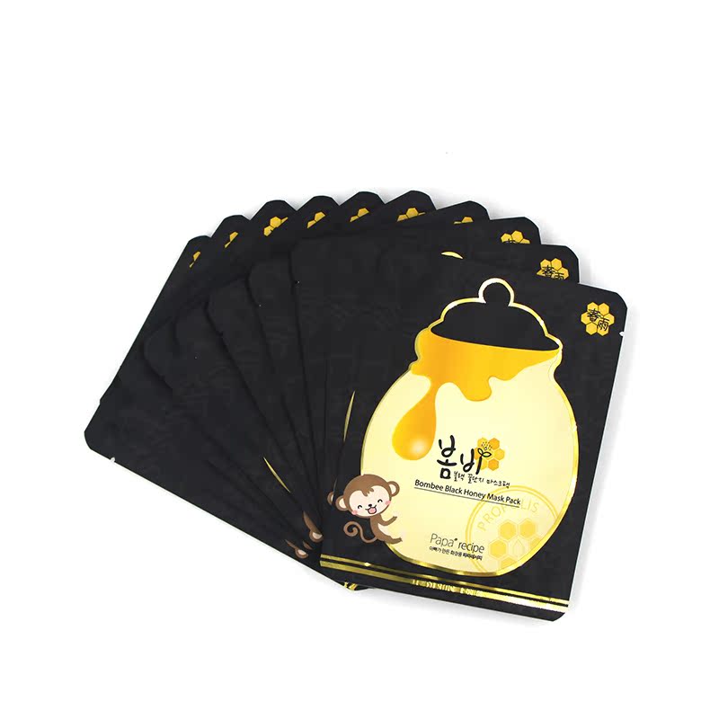 韩国papa 春雨 黑面膜 蜂蜜黑炭面膜补水提亮肤色