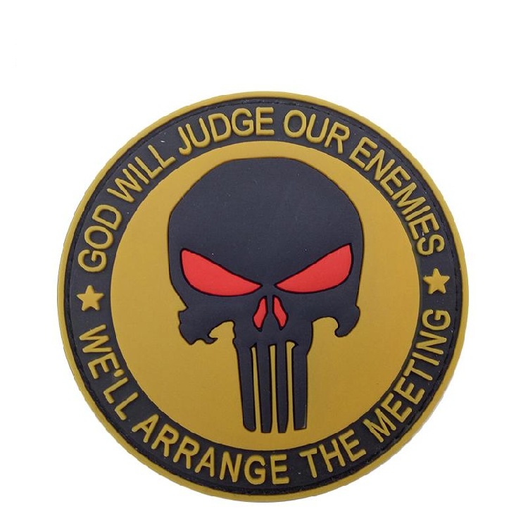 一件代发 pvc款惩罚者骷髅头系列魔术贴