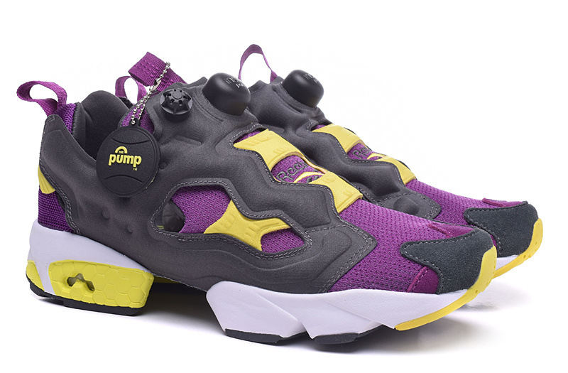诚招代理reebok pump fury og 锐步真碳真标充气鞋男女运动鞋紫黄