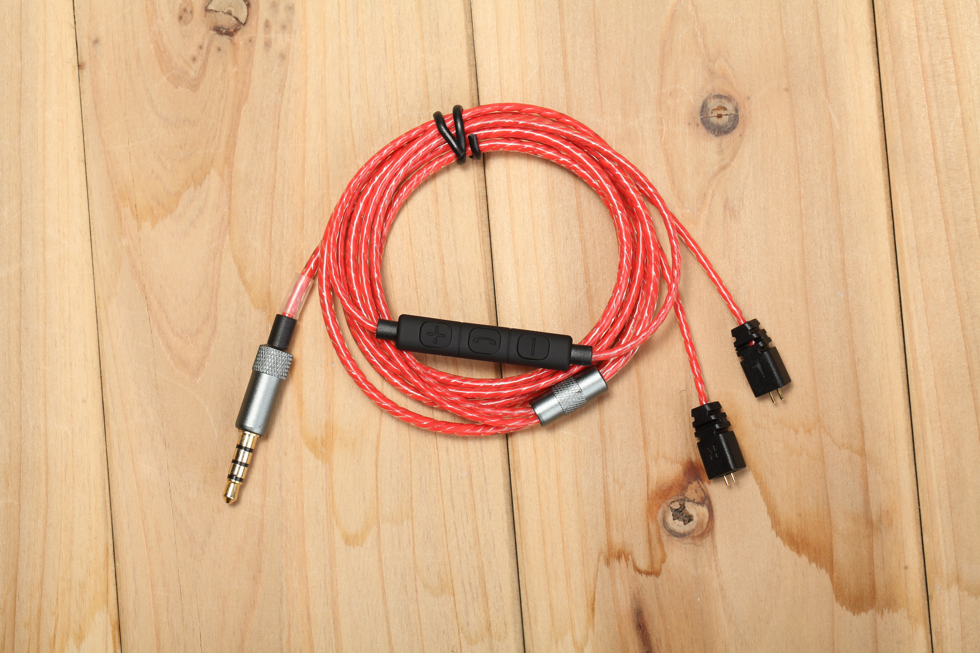 ue tf10/tf15/5pro 带音量调节耳机升级线 0.75mm插针 黑/蓝/红