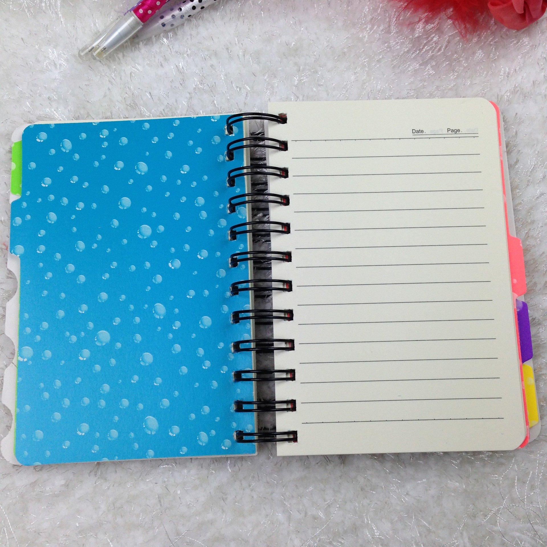 批发16k办公线环本铁圈硬壳平摊办公分类本子超厚书签记事本子