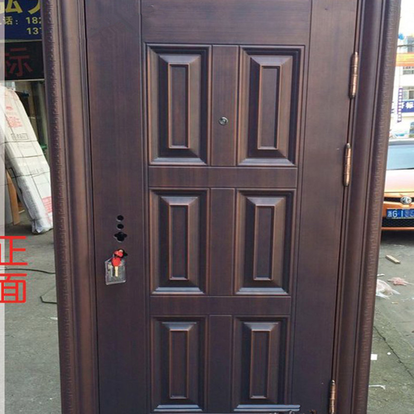 厂家直销 仿真铜丁级防盗门 防晒门 外包内开门 工程门 量大优惠