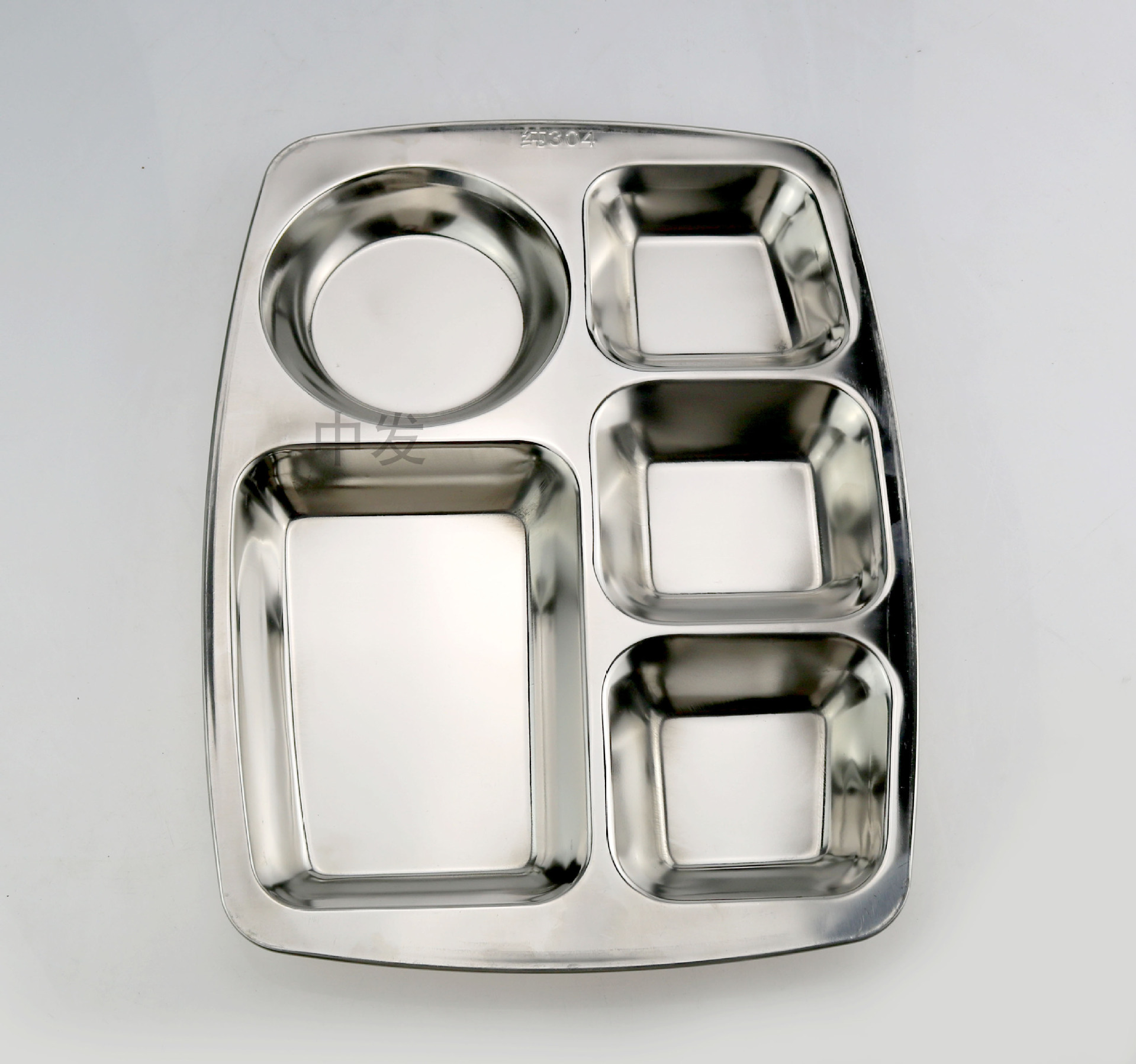 304不锈钢深快餐盘大六格分格托盘餐盘学校幼儿园食堂快餐盘