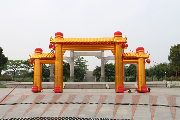 新款婚庆充气红色牌坊中华门 广告开业庆典气模彩虹门批发10m