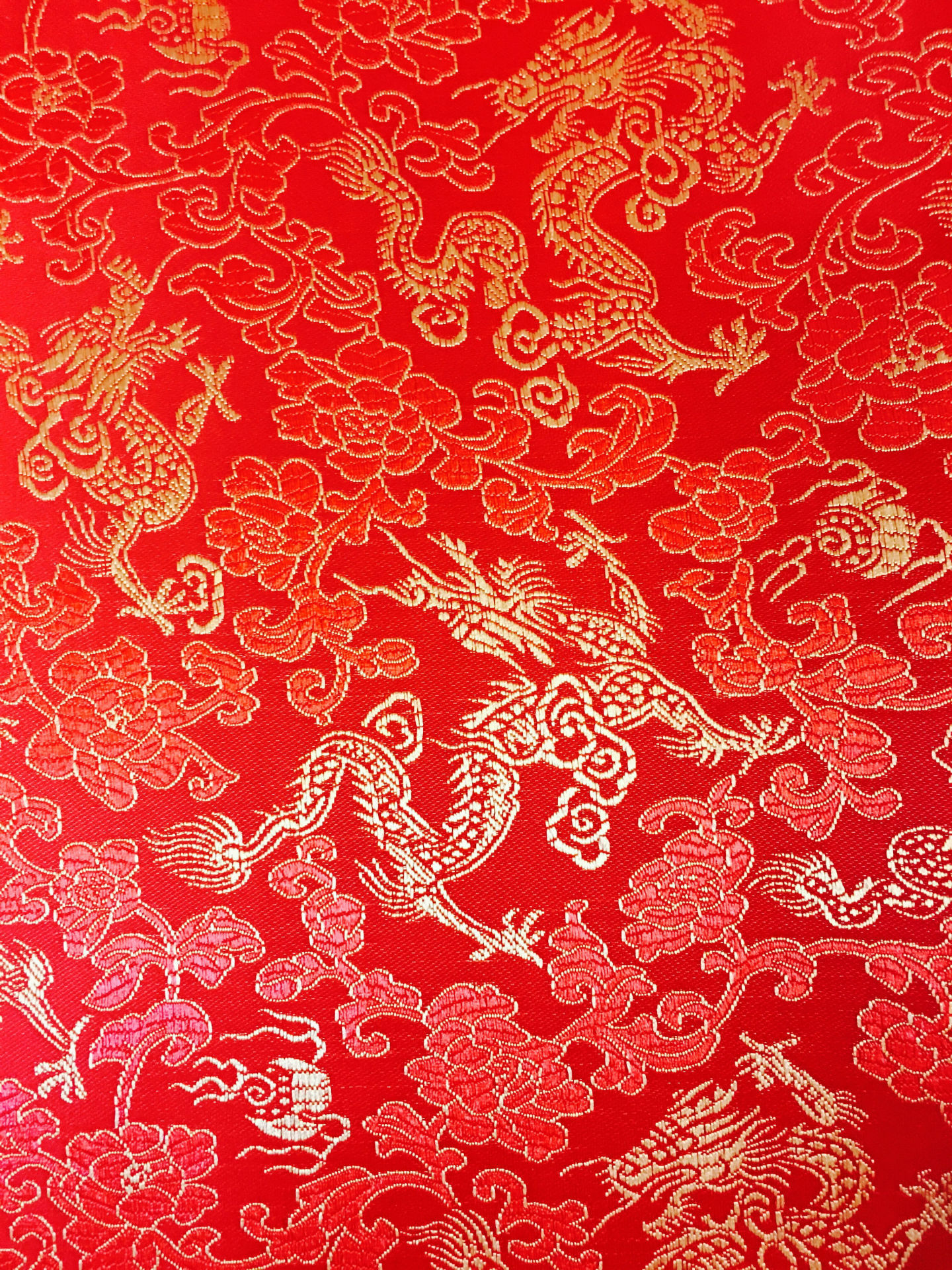 小龙织锦缎唐装面料工艺品包装靠垫面料古装汉服面料尼龙织锦缎