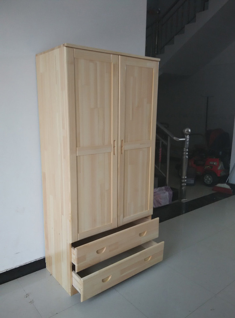 实木双开门衣橱 定制**大衣柜储物柜带抽屉大衣柜加固大衣柜