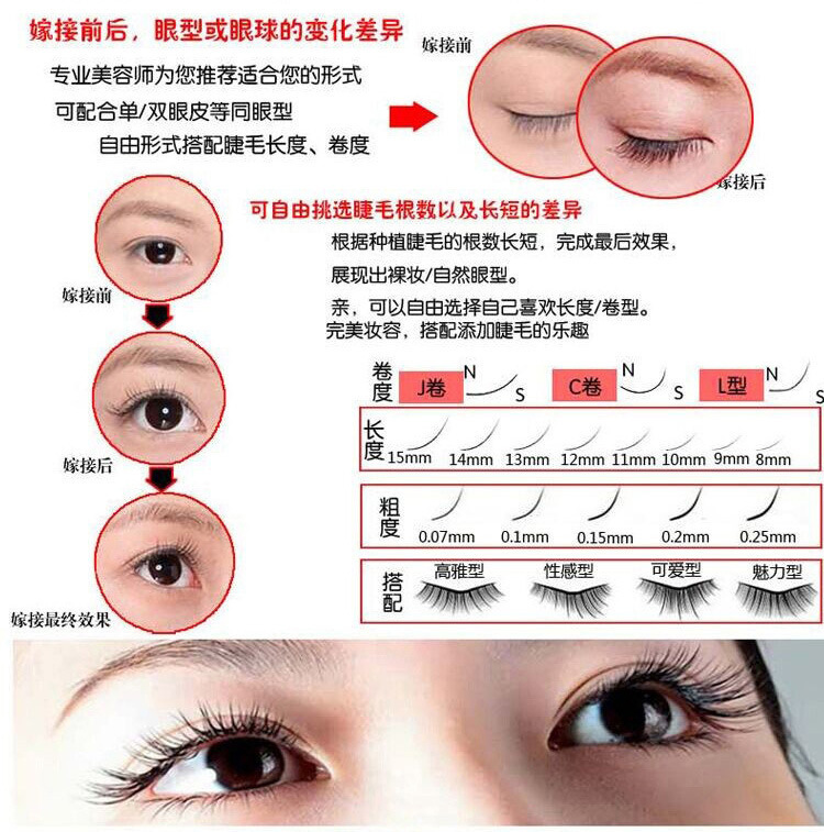 012混合圆毛蚕丝蛋白嫁接眼睫毛812mm012粗