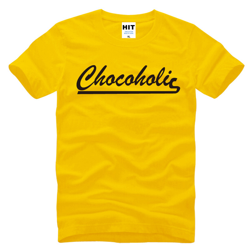 2016新款创意男式短袖t恤 chocoholic 字母 巧克力 欧码男士 批发