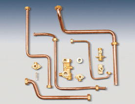 采暖双用热水炉热水器紫铜弯管水路配件厂家直销壁挂炉配件进出管