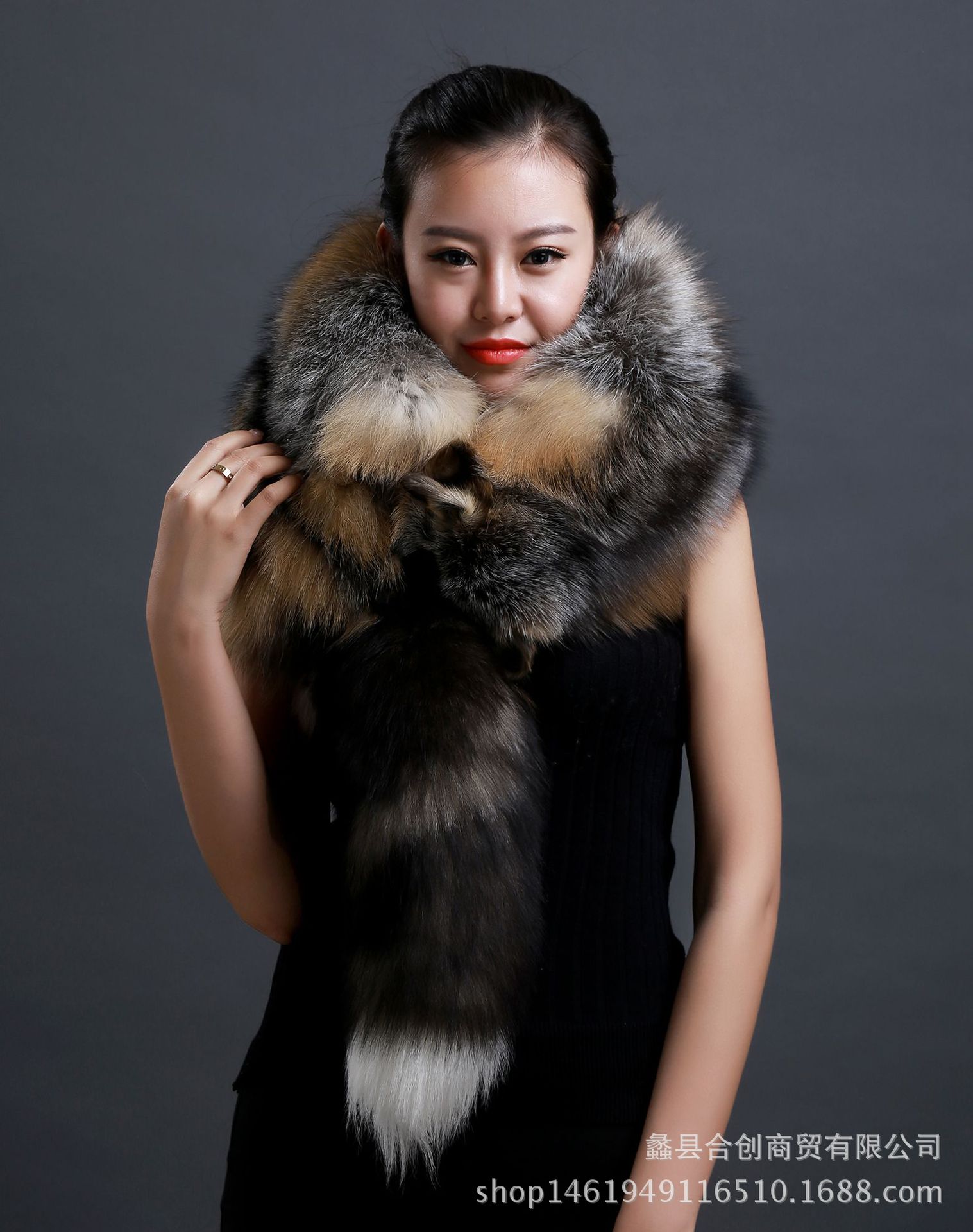 狐狸皮围脖真皮