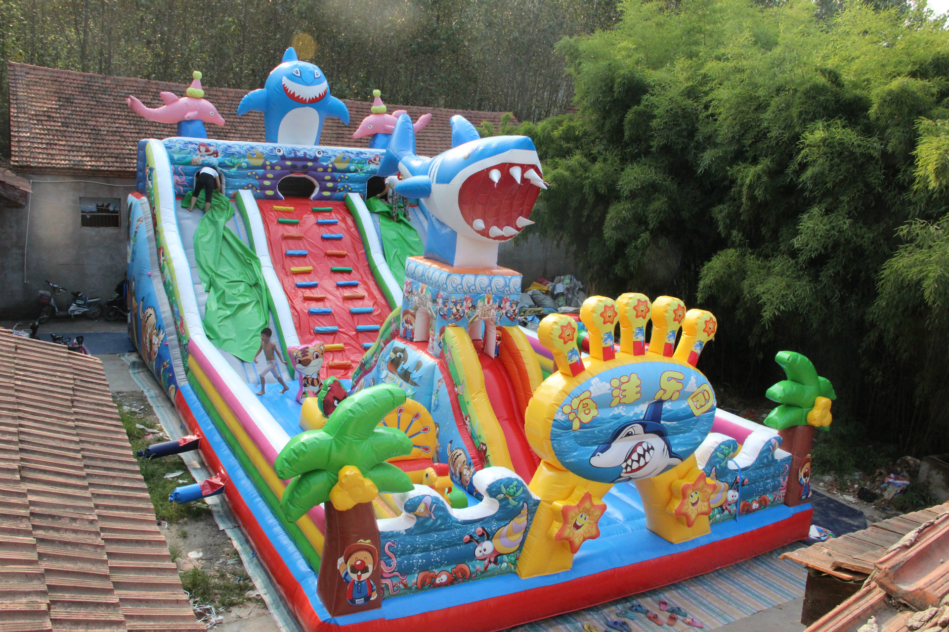 海底世界充气大滑梯充气城堡组合儿童大型充气城堡大滑梯乐园