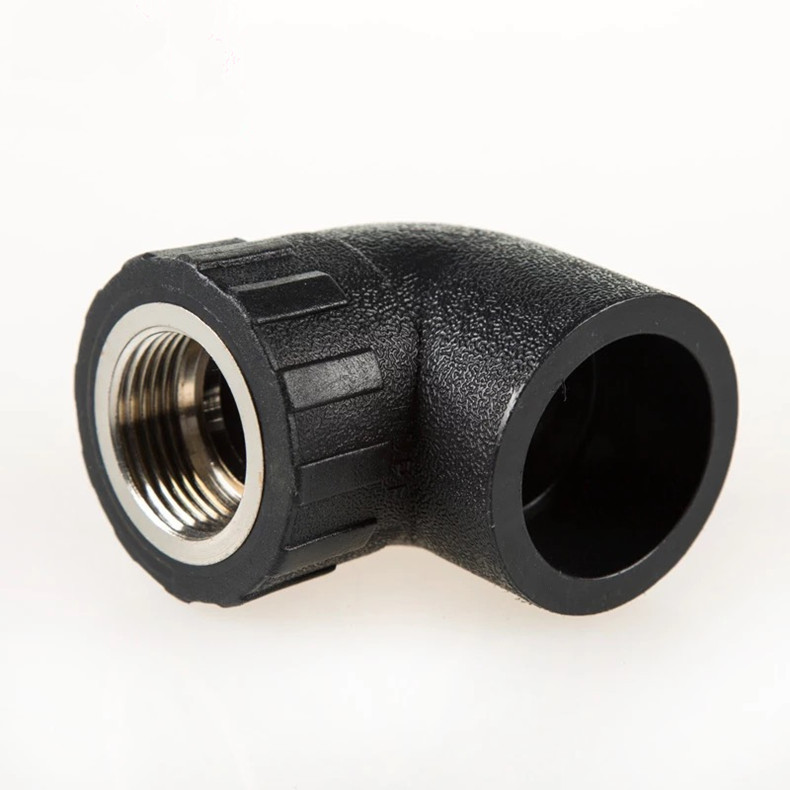 承插式hdpe管件 pe内外丝弯头给水管配件4分/6分等径弯头 pe接头