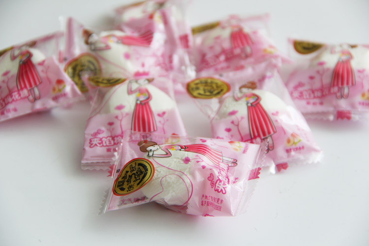 正宗徐福记夹馅透明棉花糖蜜桃味结婚糖果软糖500g散装夹心糖