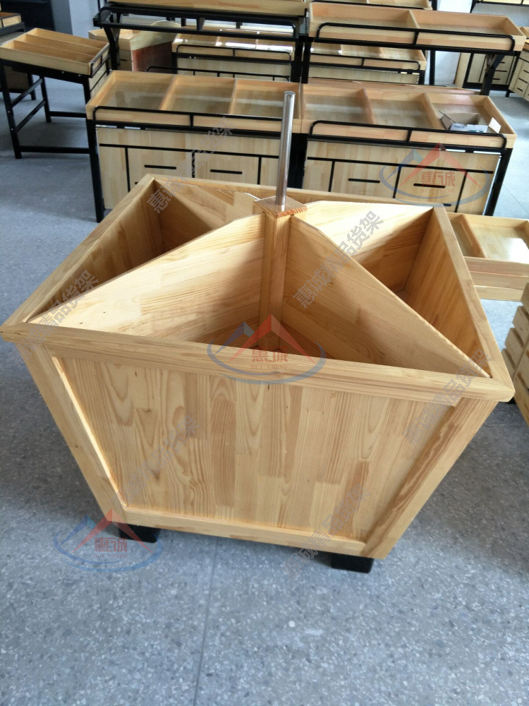 超市米桶实木玻璃米桶干果柜米缸五谷杂粮柜米堆米架四格米桶惠