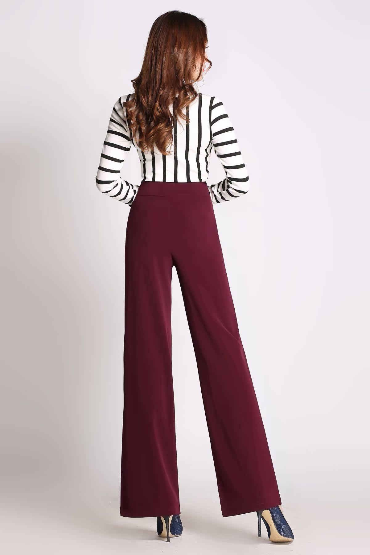 2016春夏新款高腰阔腿裤长裤女 韩版免烫垂感显瘦女式甩裤.