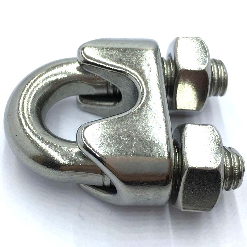 304不锈钢钢丝绳夹卡头u型钢丝夹轧头线卡夹子din741m2-m20