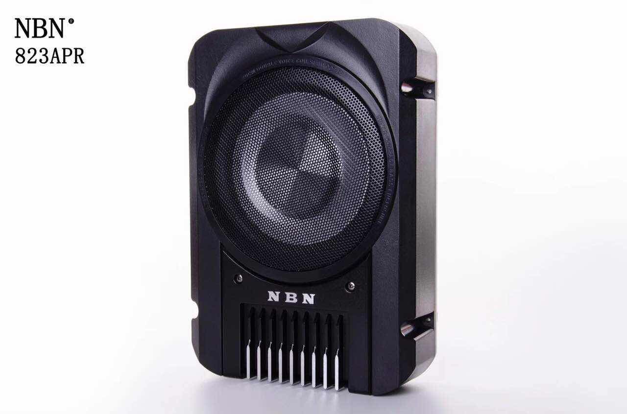 nbn823全铝合金外壳8寸超薄低音炮汽车座椅底超重低音箱线控12v-音响