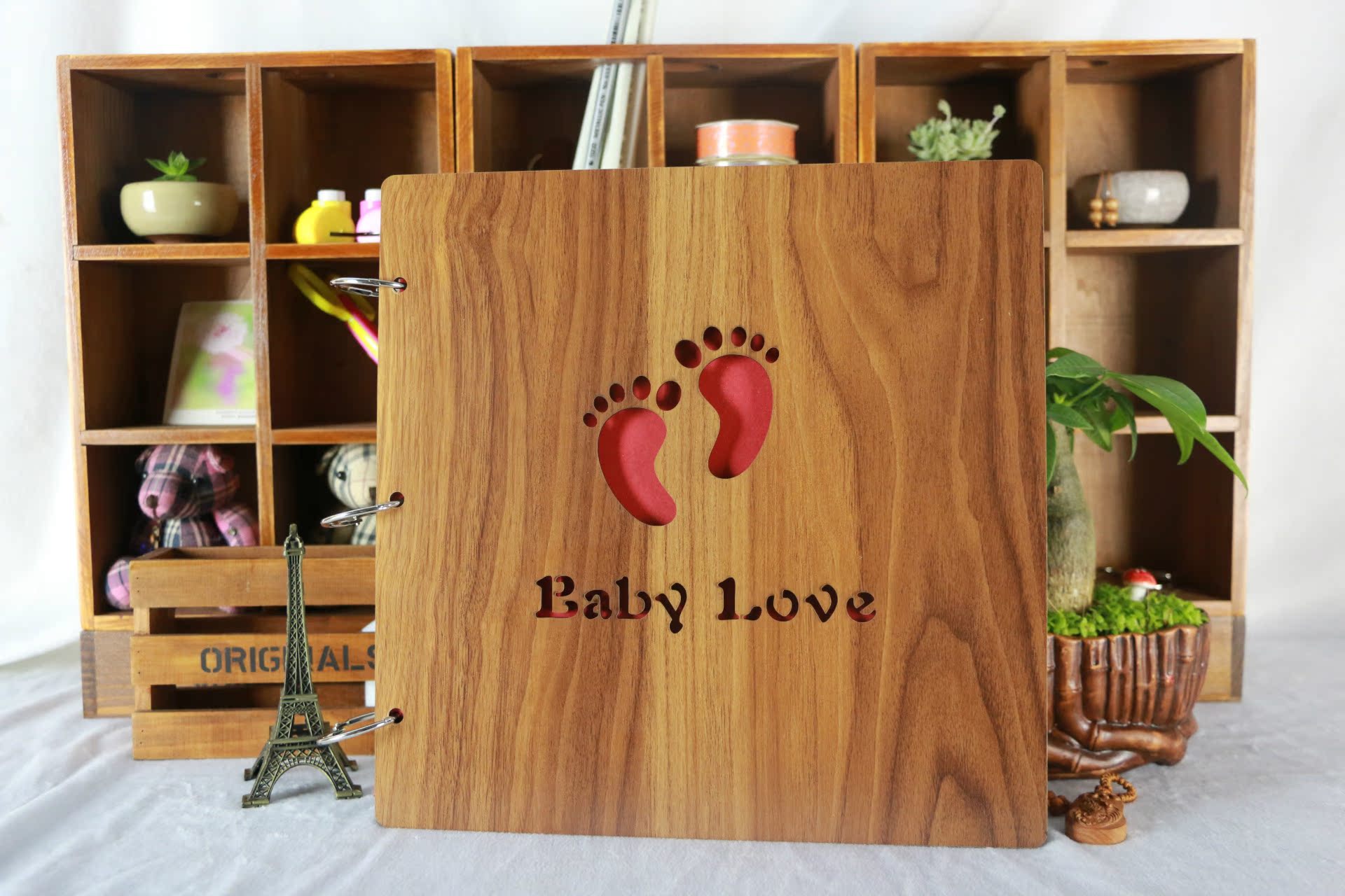 16寸木质diy相册 插袋韩国手工粘贴式宝宝情侣家庭影集木面相册