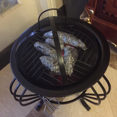 铁烤火盆野外烧烤冬天取暖器烤火器木炭盆火炉架水壶架包邮烧烤架